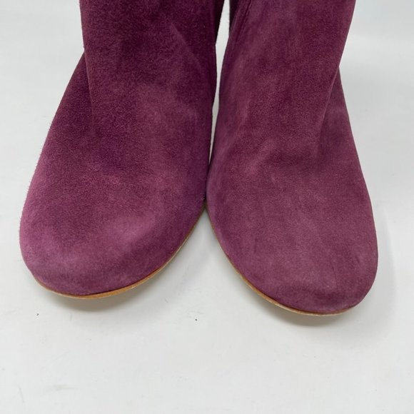 Latigo Womens Maroon Suede Leather Side Zip Heel Bootie "Ganet" Size 8.5 - Picture 5 of 11